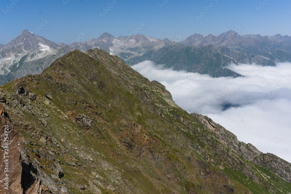 Above the Clouds in the caucasus mountains