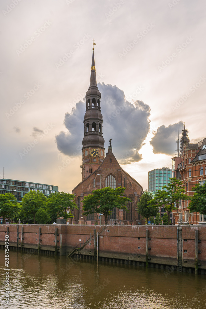St. Catherine's Church in German, St. Katharinen, is one of the five principal Lutheran churches of Hamburg, The base of its spire, dating from the 13th century. The church is situated close to the fa