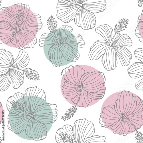 Floral background. Seamless vector pattern with hand drawn flowers