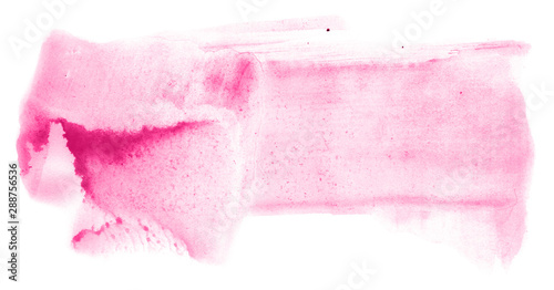 Abstract watercolor background hand-drawn on paper. Volumetric smoke elements. Pink color. For design, web, card, text, decoration, surfaces.