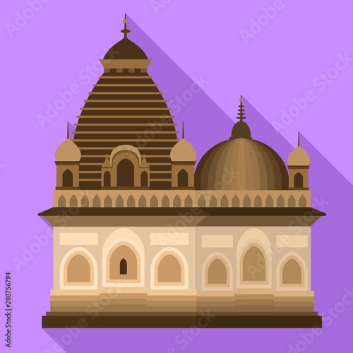 Hindu temple icon. Flat illustration of hindu temple vector icon for web design