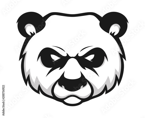 angry head panda logo vector illustration