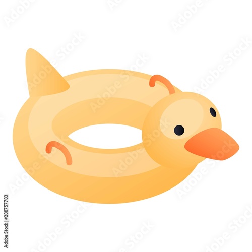 Inflatable ring duck icon. Isometric of inflatable ring duck vector icon for web design isolated on white background