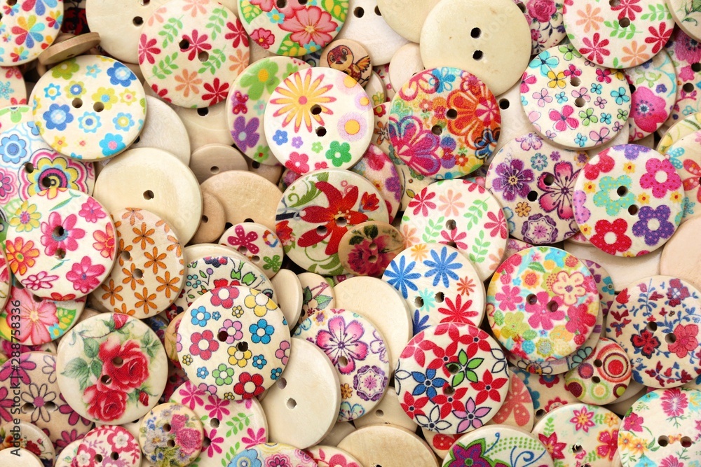 Wooden ornamental buttons