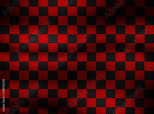 arbon fiber background. checkered pattern. 3d illustration material design. photo