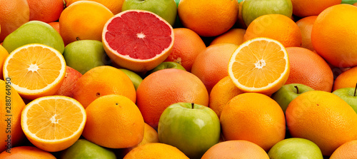 Oranges, Apples and Grapefruits in a pile
