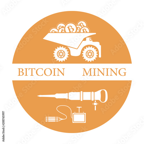 Dumper with bitcoins, dynamite and jackhammer.