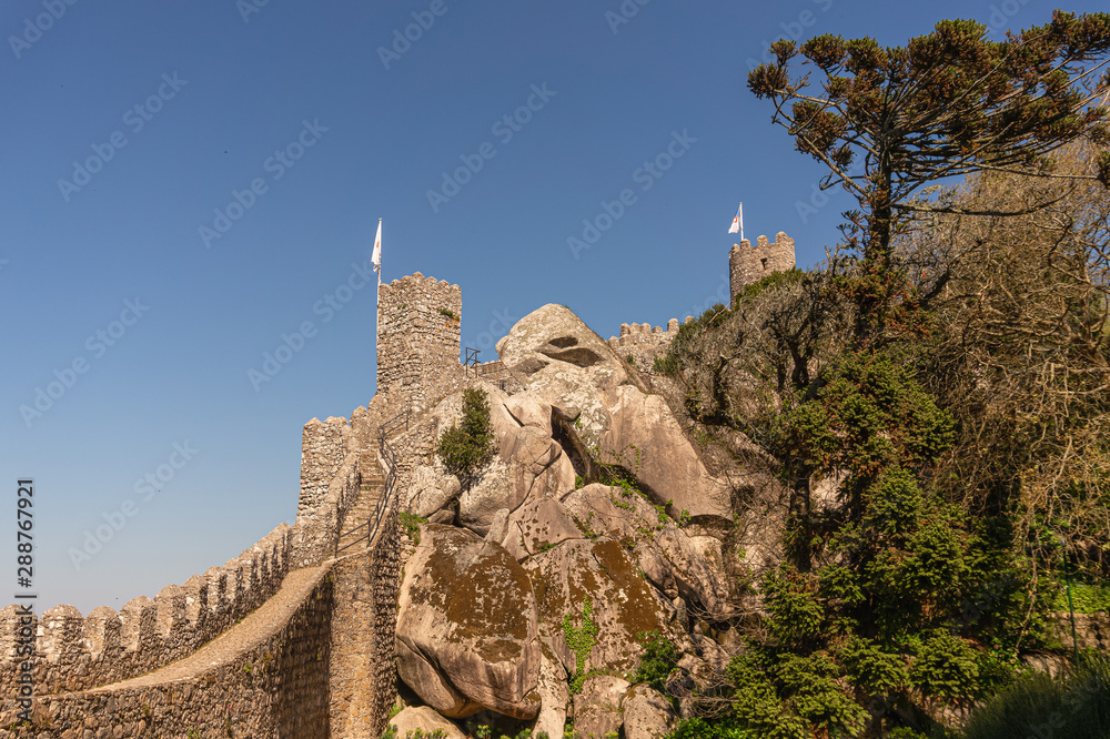 Castle of moors in Sintra, Portugal