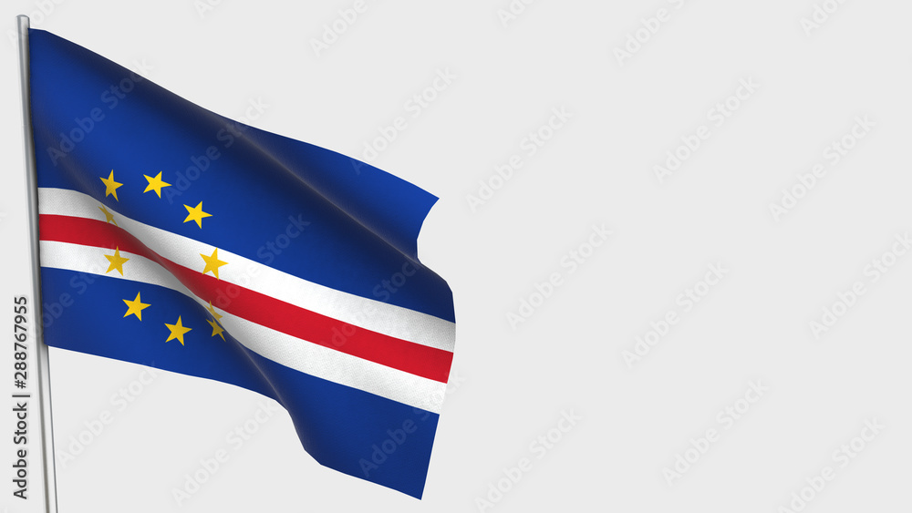 Cape Verde waving flag illustration on flagpole. Cape Verde waving flag illustration on flagpole.