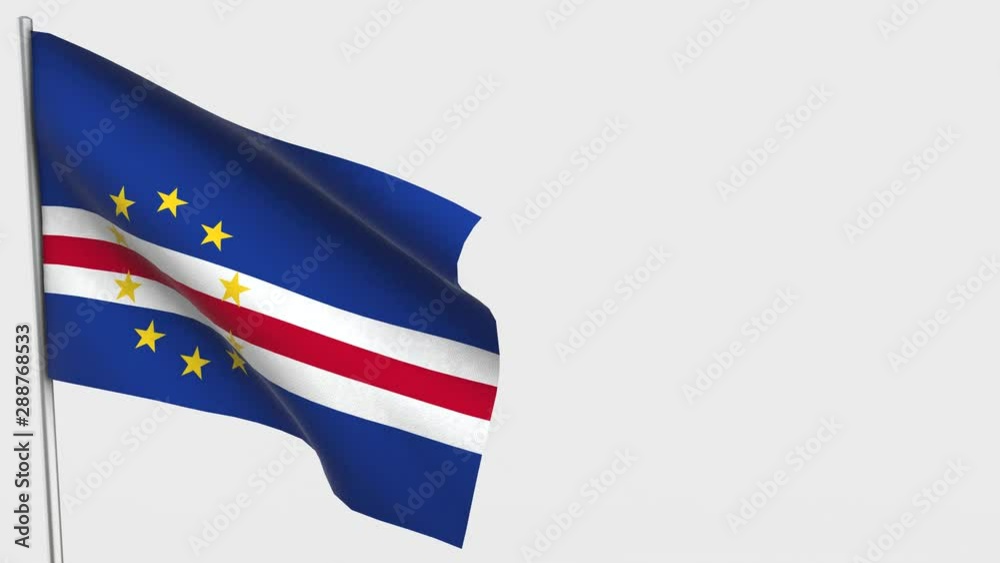 Cape Verde waving flag animation on Flagpole. Cape Verde waving flag animation on Flagpole.