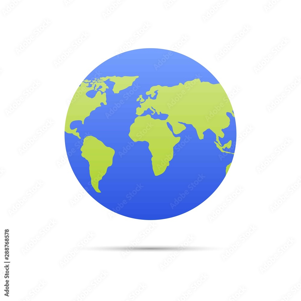 Vector planet Earth icon. Flat planet Earth icon.