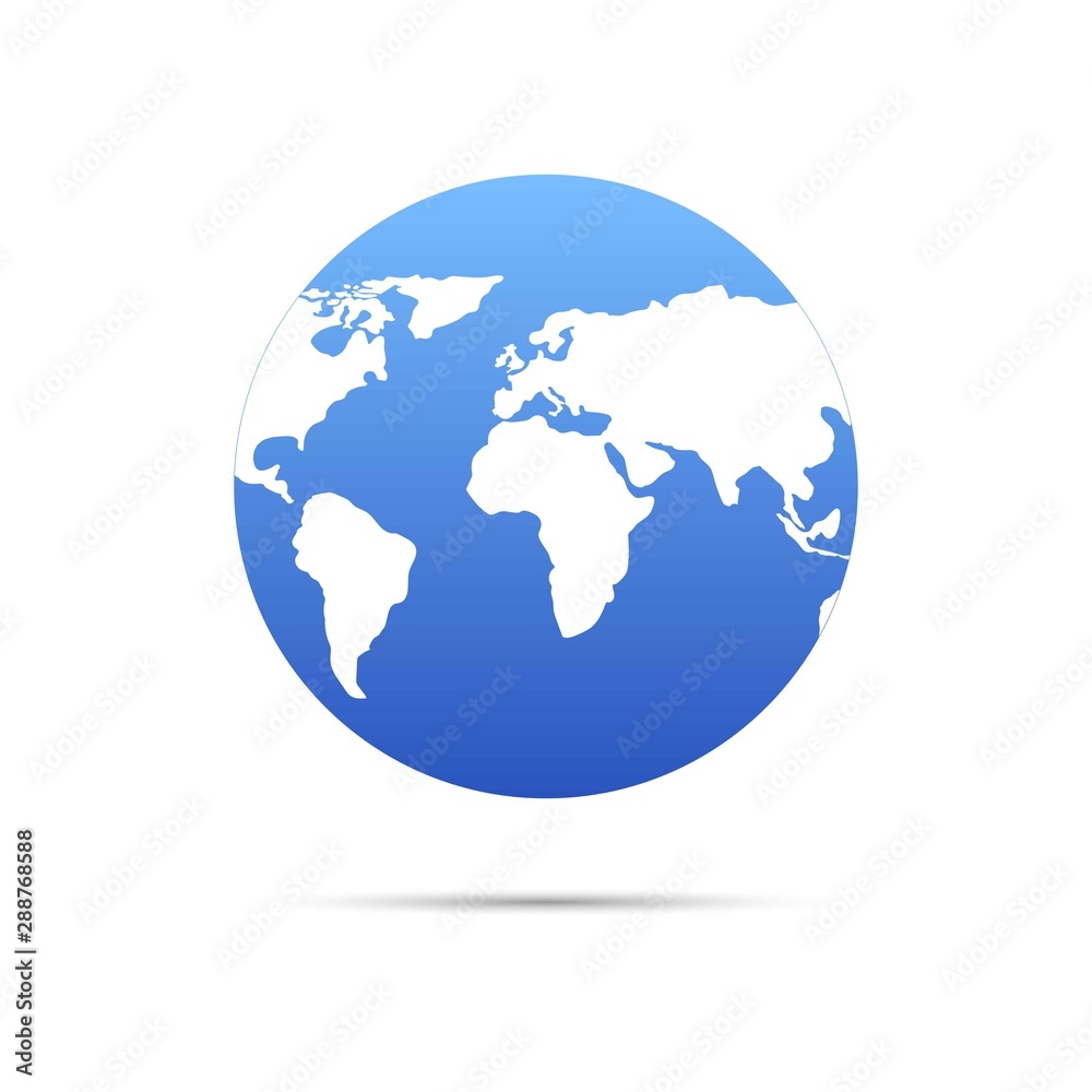 Vector planet Earth icon. Flat planet Earth icon.