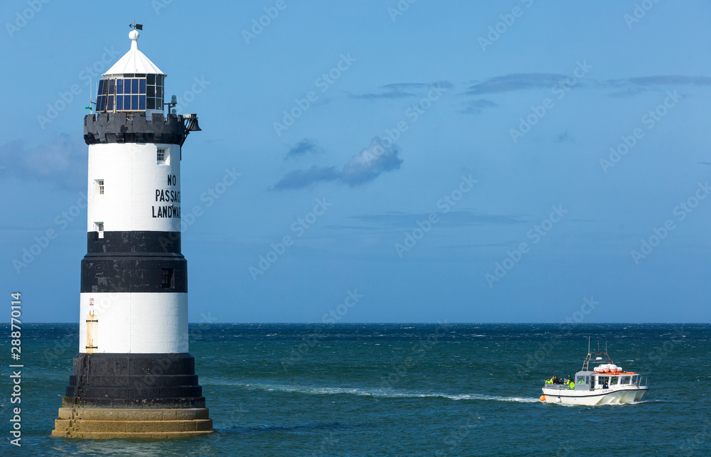 Anglesey, North Wales, Europe,  17th, August 2019: Penmon Lighthouse