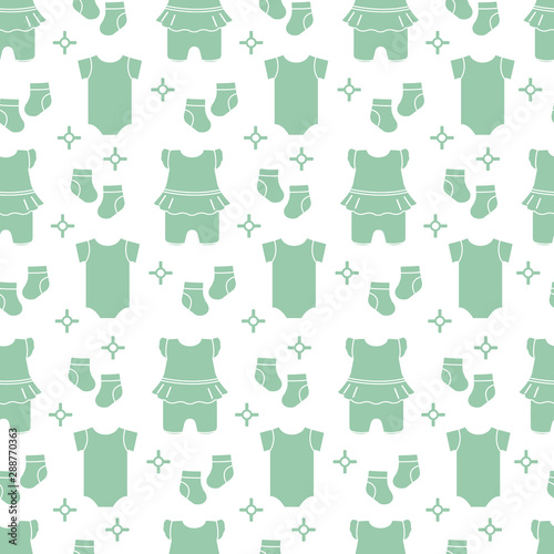 Seamless pattern with baby clothes.