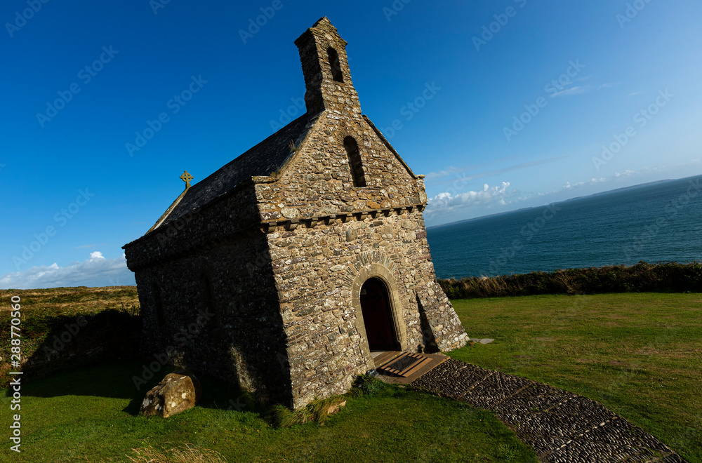 St Non's Chapel (by the coast near St David's), Pembrokeshire, Wales, UK