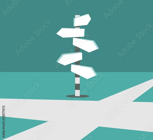 Vector Blank Direction Signpost Sign Arrow Icon Isolated on Background