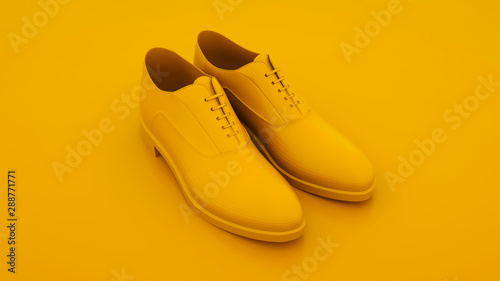 Men's shoes. Minimal idea concept. 3d illustration