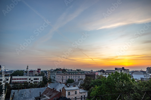 Morning city in summer