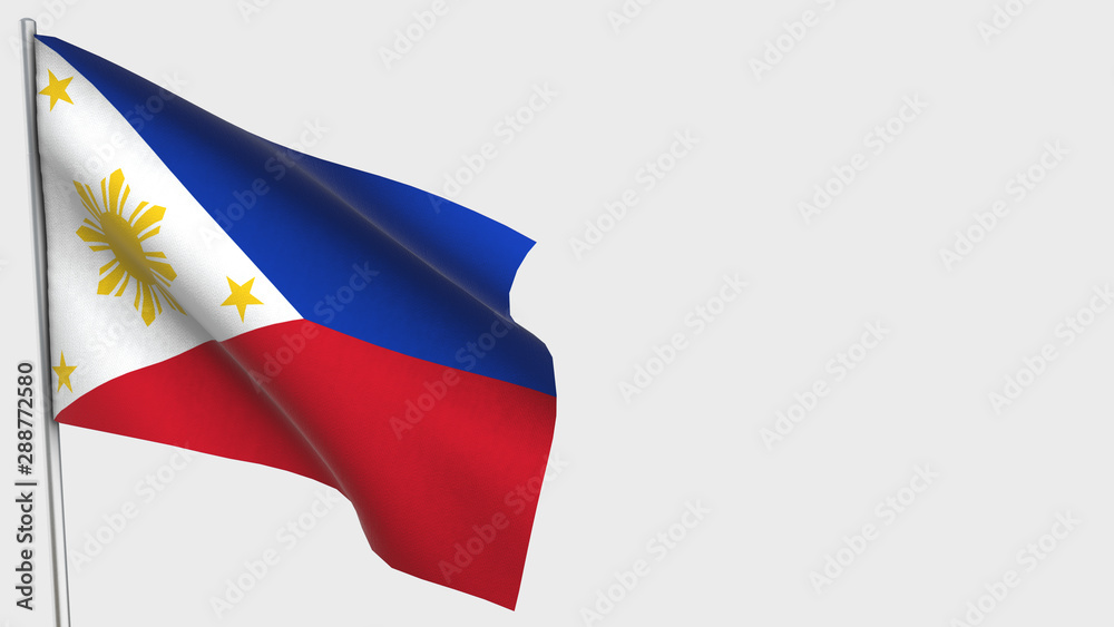 Philippines waving flag illustration on flagpole. Philippines waving flag illustration on flagpole.