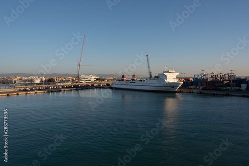 View of the port of valencia spain at sunset © Mauro Marletto