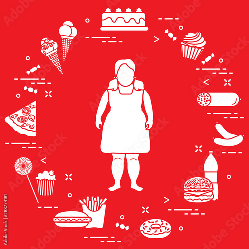 Harmful eating habits and fat girl.
