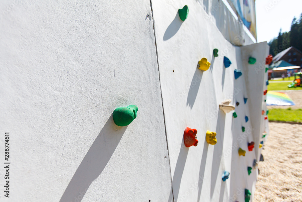 Artificial climbing wall. Artificial climbing wall.