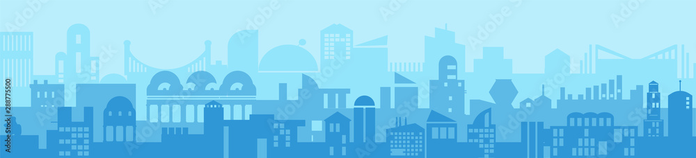 City Skyline silhouette detailed - abstract futuristic Modern business background. Vector illustration