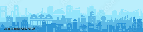 City Skyline silhouette detailed - abstract futuristic Modern business background. Vector illustration