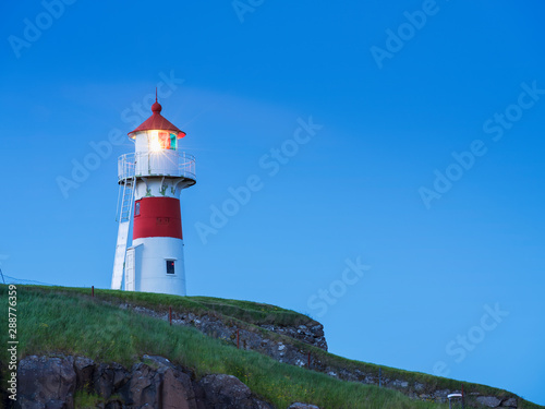 lighthouse with twilight sky on Faroe islands Big size © sergejson