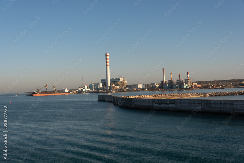 View of the port of valencia spain at sunset