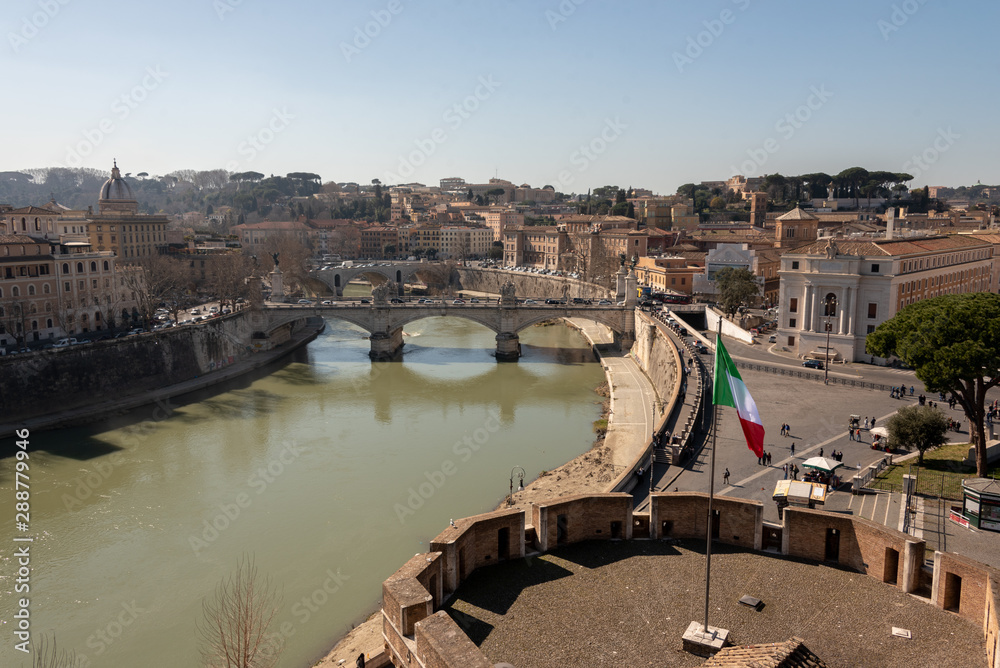 view of the tiber from castel sant'angelo