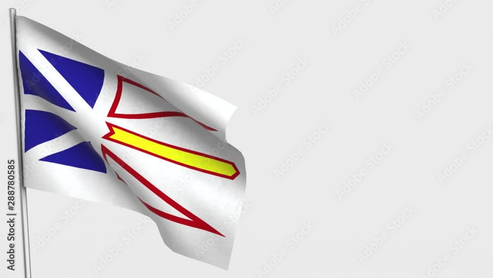 Newfoundland And Labrador waving flag animation on Flagpole. Newfoundland And Labrador waving flag animation on Flagpole.
