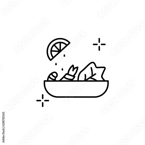 Ceviche Peru food icon. Element of Peru icon