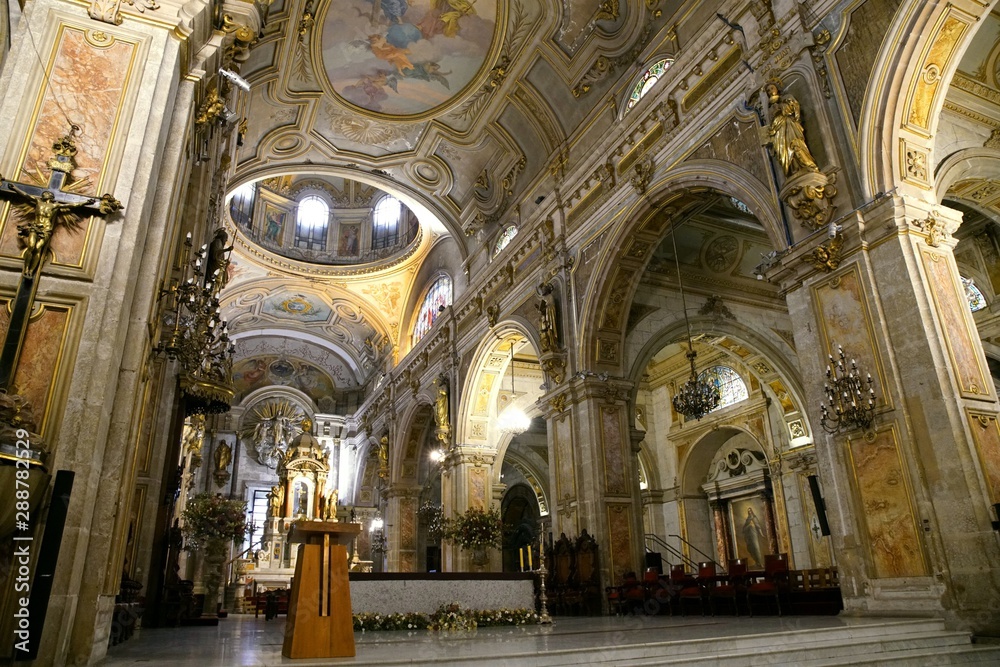 Santiago Metropolitan Cathedral at the Plaza de Armas in Santiago de Chile