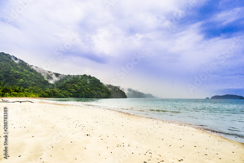 View on tropical beach in national park natural Utria next to Nuqui  Colombia