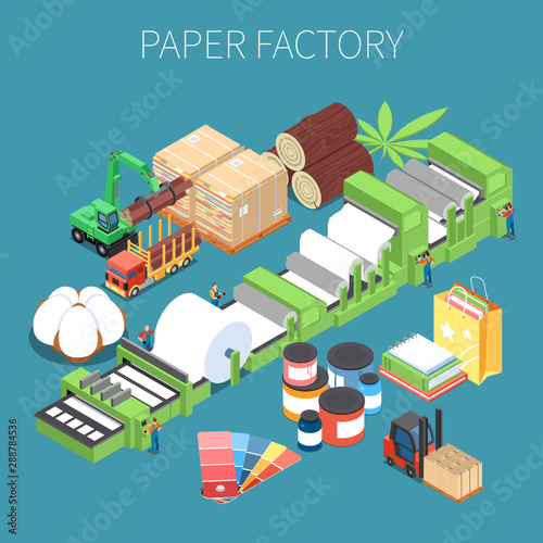 Paper Factory Isometric Background