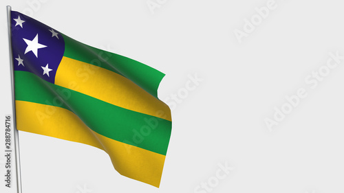 Sergipe waving flag illustration on flagpole. photo