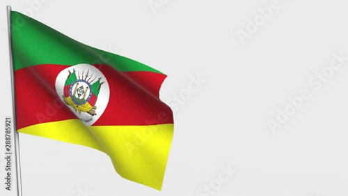 Rio Grande Do Sul waving flag animation on Flagpole.