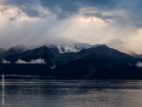 Ocean Bay and Mountains, Resurrection Bay, Alaska, Kenai Peninsula