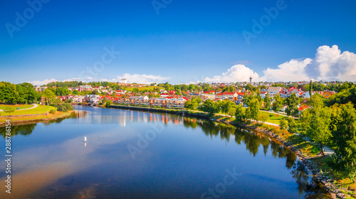 Panoramic view of beautiful city Trondheim, Norway