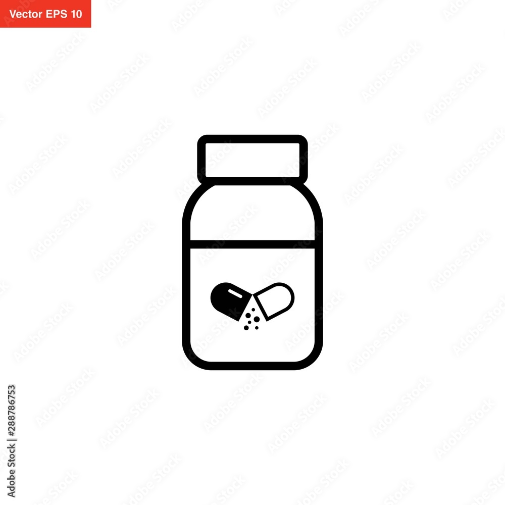 pill bottle medicine icon vector
