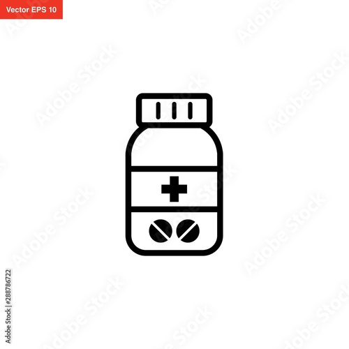 pill bottle medicine icon vector