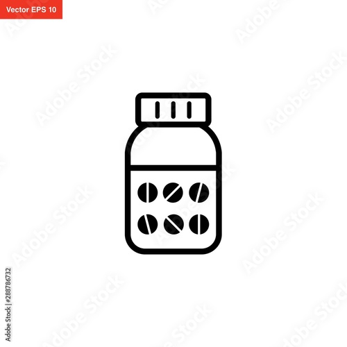 pill bottle medicine icon vector