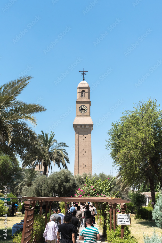 Baghdad, Iraq – July 5, 2019: Monument Baghdad’s Clock of Qishla