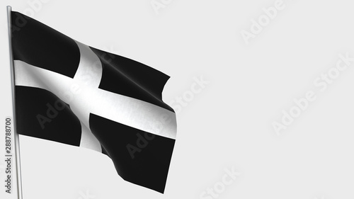 Cornwall waving flag illustration on flagpole.