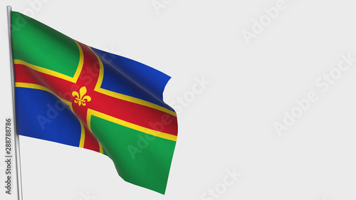 Lincolnshire waving flag illustration on flagpole.