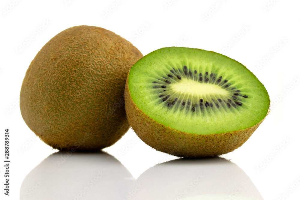 Kiwi fruit isolated. Green fresh kiwifruit. Organic nutrition co Kiwi fruit isolated. Green fresh kiwifruit. Organic nutrition co