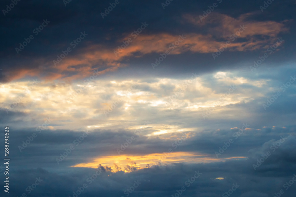 Nimbus clouds at sunset