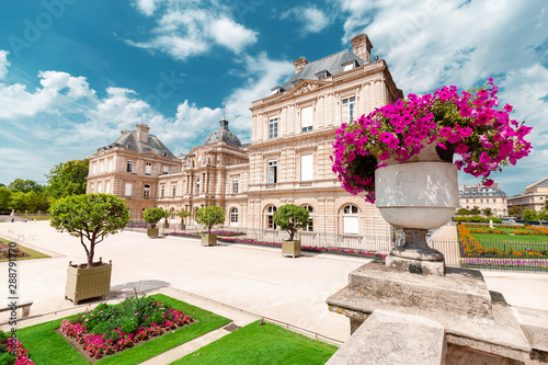 famous tourist attraction is the Luxembourg Palace and garden in the old city of Paris. Tourism and travel to France photo