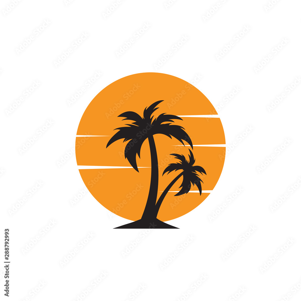 Palm tree graphic design template vector isolated Palm tree graphic design template vector isolated